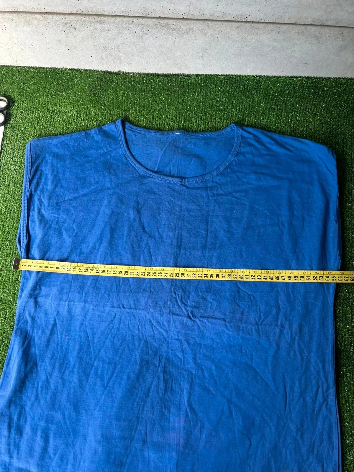 Short sleeve navy blue blouse size 46 – photo 7